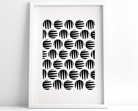Zebra Tiger Small Circles Black & White