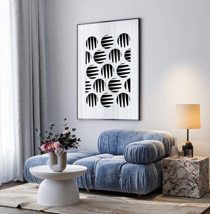 Zebra Tiger Large Circles Black & White