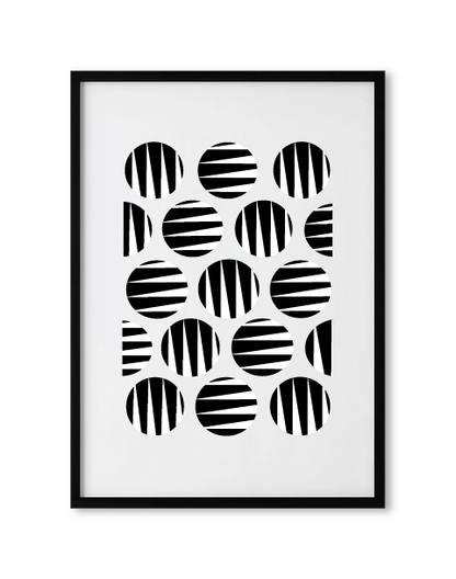 Zebra Tiger Large Circles Black & White