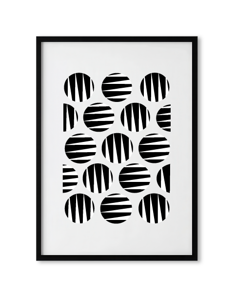 Zebra Tiger Large Circles Black & White