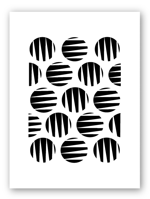 Zebra Tiger Large Circles Black & White
