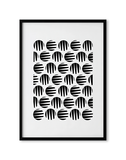 Zebra Tiger Small Circles Black & White