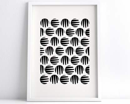 Zebra Tiger Small Circles Black & White