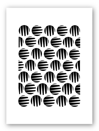 Zebra Tiger Small Circles Black & White